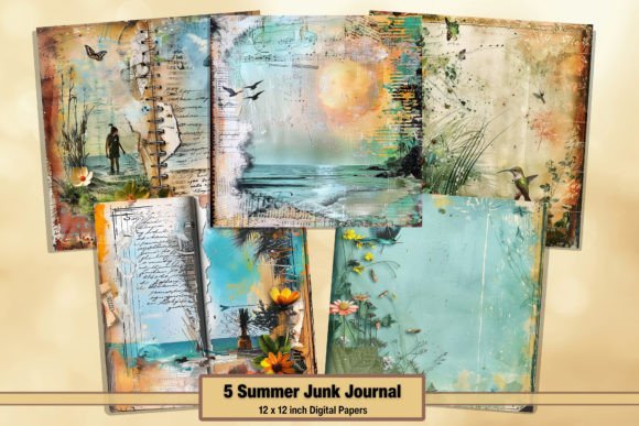 Download Summer Junk Journal Digital Papers 37 - Premium Resources