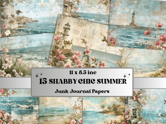Download Shabby Chic Summer Junk Journal Paper - Summer junk journal Collection