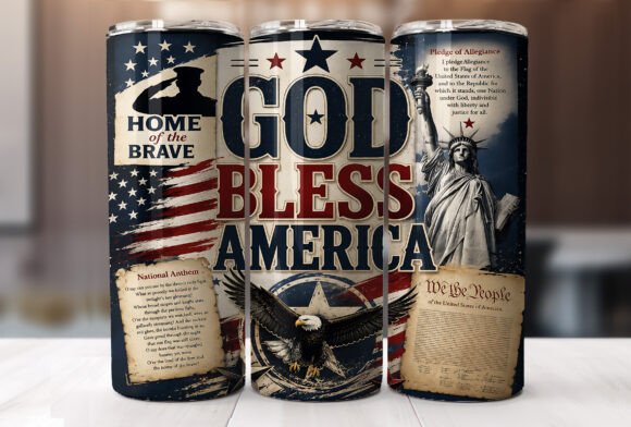 Download God Bless America Patriotic Tumbler Wrap - Tumbler Collection