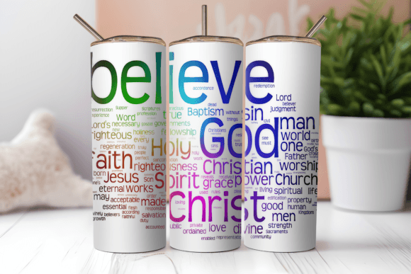 Download Christian Word Cloud 20oz Tumbler Wrap - Tumbler Collection