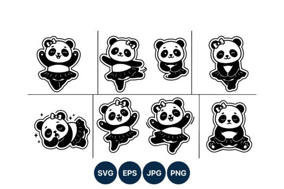 Download Cute Kawaii Panda with Bow and Tutu - Premium Bundle