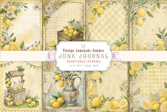 Download Vintage Lemonade Summer Junk Journal - Summer junk journal Collection