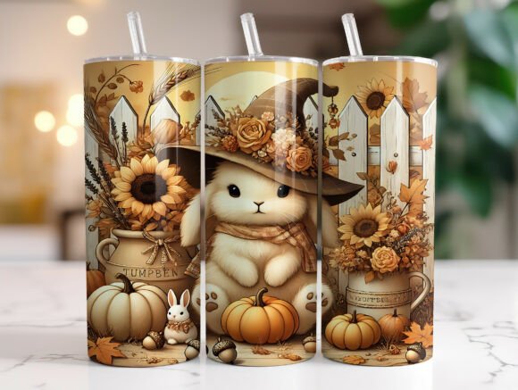 Download Fall Bunny Cottagecore Rabbit Tumbler - Tumbler Collection