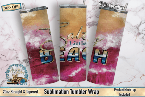 Download Salty Little Beach 20oz Tumbler Wrap - Tumbler Collection