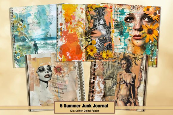 Download Summer Junk Journal Digital Papers - Summer junk journal Collection
