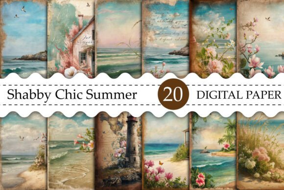 Download Shabby Chic Summer Junk Journal Paper - Summer junk journal Collection