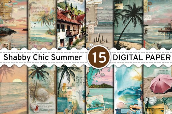 Download Shabby Chic Summer Junk Journal Paper - Summer junk journal Collection
