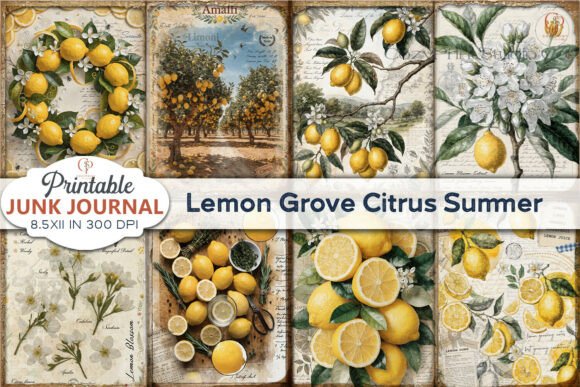 Download Lemon Grove Citrus Summer Junk Journal - Summer junk journal Collection