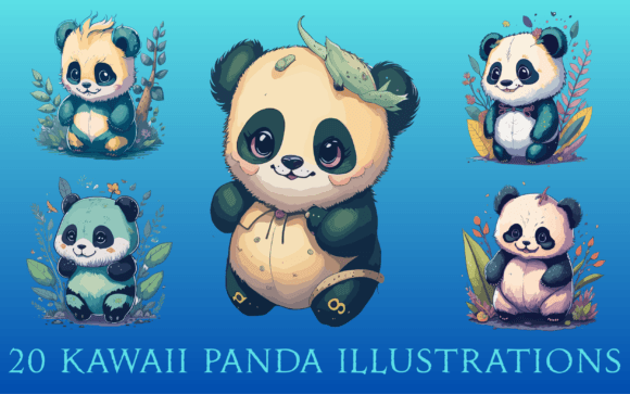 Download 20 Kawaii Panda Illustrations - Kawaii panda Collection