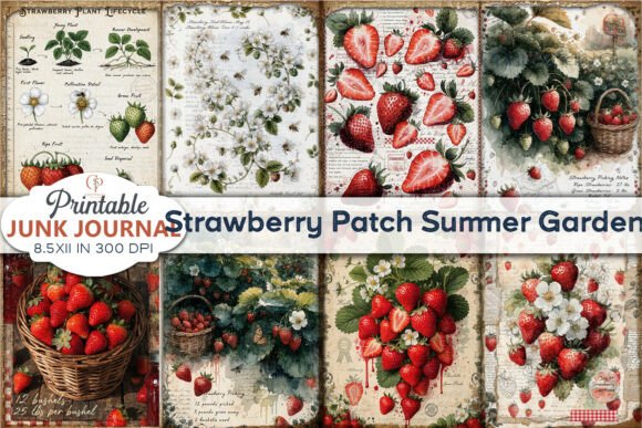 Download Strawberry Patch Summer Junk Journal - Summer junk journal Collection