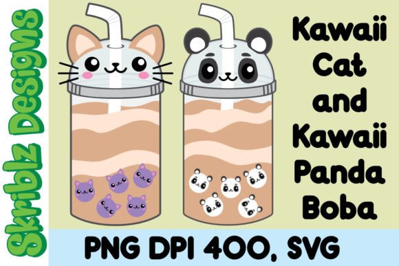Download Kawaii Cat and Kawaii Panda Boba - Kawaii panda Collection