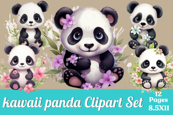 Download Kawaii Panda Clipart Set - Kawaii panda Collection